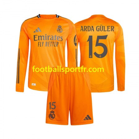 Tenue Real Madrid Arda Guler 15 Enfant Exterieur 2024-2025 Maillot de Foot ML